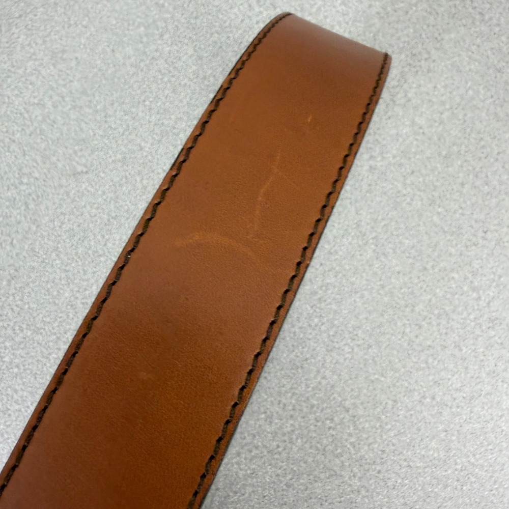 Banana Republic Belt Womens Small Brown Leather Brass Buckle Adjustable Preppy - Picture 7 of 10